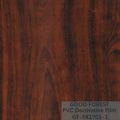ODM de Binnenlandse Film die van pvc Decoratieve Houten Korrel Rode Kleur verschroeien