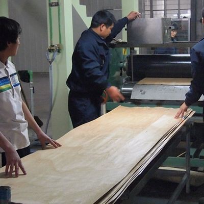 0,45 mm fineerplaat van technisch hout met zwarte parel BP-X8003 rechte nerf voor wandpaneel