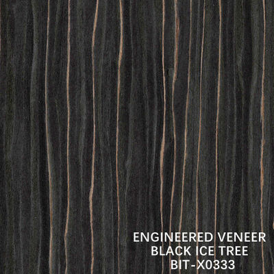 Sneed het decoratie Gebouwde Kwart van de de Ijzelboom van Ebony Wood Veneer X0333 Rechte Korrellengte 2500-3100 MM. Goede Kwaliteit
