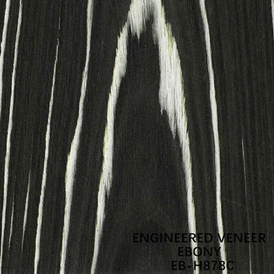 De kunstmatige Ebony Wood Veneer Flat Cut-Zwart-witte Kleur van de Kroonkorrel H878C voor Hotel