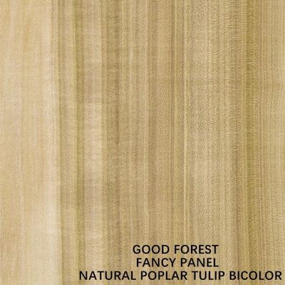 De binnenlandse Deur zag Natuurlijke Tweekleurige Tulip Wood Veneer Straight Grain 2440/2745mm onder ogen