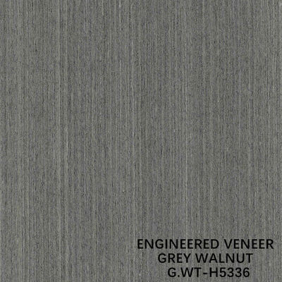 Engineered Walnut Wood Fineer Silver Color Straight Fine Line Grain Voor Deur En Kast Gezicht