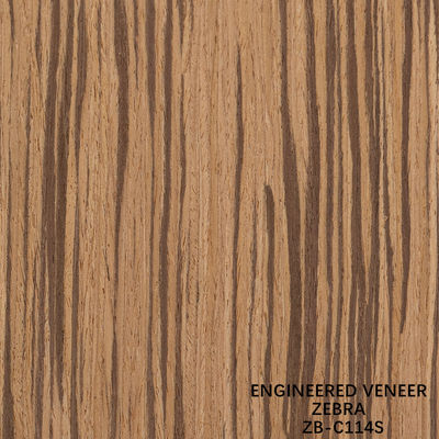 Rechte zebra gereconstitueerd houten fineer binnenhuis decoratief bord 2500mm