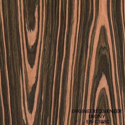 Hersteld Hout Veneer Crown Cut Ebony 0,15-0,60 mm Dikte Voor het interieur van de auto