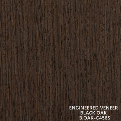 Fancy Engineered Wood Veneer Zwarte Eik Rechte Graan Slice Cut Splicing 1220mm