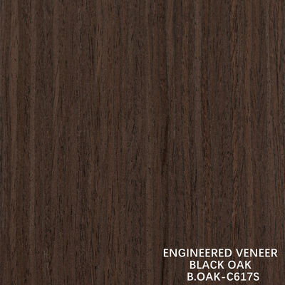 Fancy Engineered Wood Veneer Zwarte Eik Rechte Graan Slice Cut Splicing 1220mm
