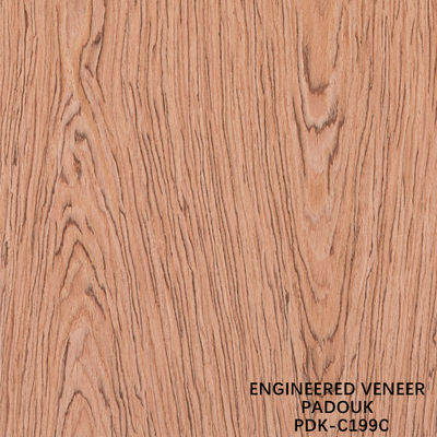 Herstelde hout fineer roze hout kroon gesneden rode kleur lengte 2200-3100mm voor voor binnendeuren China Factory