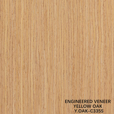 Recon Hout Veneer Geel Eiken Verticale Graan kwart Snijding 3050 * 640mm Voor Hotel Decoratie Papier Terug China Manufacturer