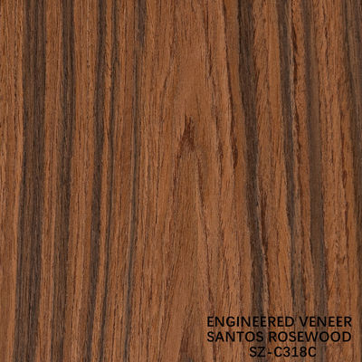 Ingenieur Santos Rosewood Hout Veneer Standaard Grootte 2500 * 640mm Grade A Voor Voor Interieur Meubelen Gezicht China Makes