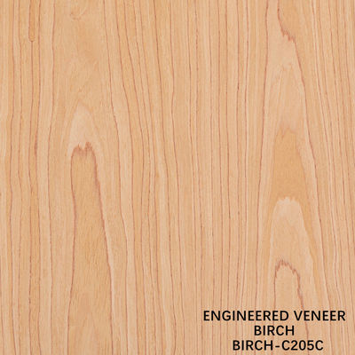 Ingenieur Birch Wood Veneer 205S/205C Grade A voor Interieur Export Standard voor deuren en kasten
