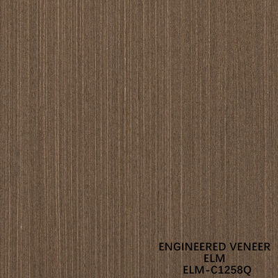 0.5mm Ingenieur Elm Hout Veneer Plaat Voor Fancy Panels 2500-3100mm Verlengde kwart gesneden Kleur Bruin