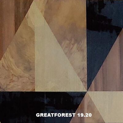 Artistiek Parket hout Veneer Symmetrische collage Geometrisch patroon Rijk aan kleur Houten schilderij 0,55 mm