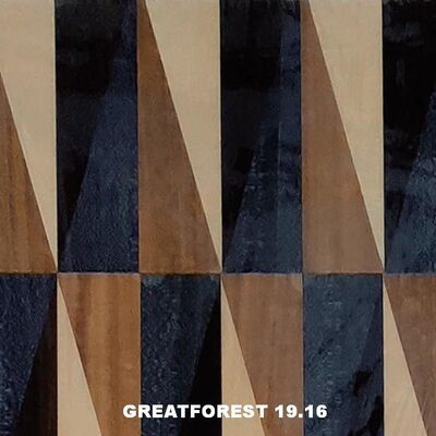 Artistiek Parket hout Veneer Symmetrische collage Geometrisch patroon Rijk aan kleur Houten schilderij 0,55 mm