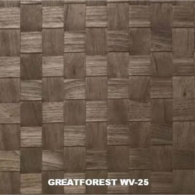 0.55mm Geweven Hout Veneer Gitter Textuur Aanpasbaar Niet Papier Voor Geavanceerde Club