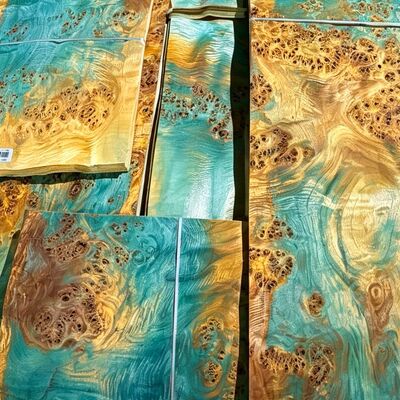 Eco Plant Dyed Natural Wood Veneer, Vibrant Colorful Iridescent Timber Veneer, Sustainable Decorative Veneer for Interior Furnishing Projects 0.5mm