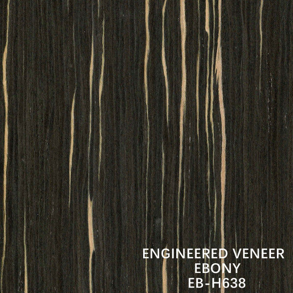 Aangepaste Opnieuw samengestelde Rechte de Korreldikte van Ebony Wood Veneer H638 0.15-0.6 mm Document Terug van de Fabrikant van China