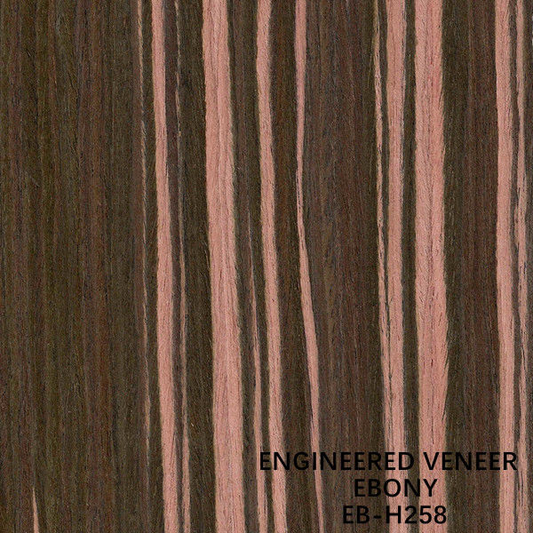 Bruine Kleur H258 Gebouwd die Ebony Wood Veneer Slice Cut Terug voor Deurhuid wordt geschoren