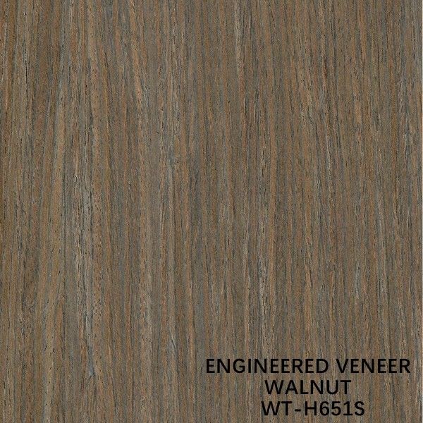 Bruin Simulatie Zwart Walnoot Hout Fineer H651S Quarter Cut Rechte Grain Voor Hotel 0.4mm