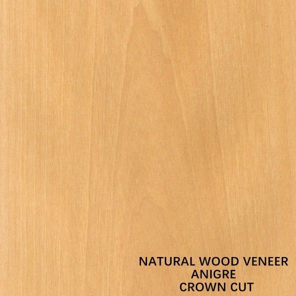 Decoratie Natuurlijke Anigre Hout Veneer Flat Cut Crown Grain 0,18-0,55 mm Dikte