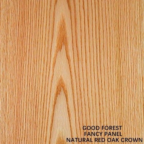 Red Oak Fancy Mdf Crown Grain Wood Veneer Slip Match Meubels Materiaal Op maat Verfvrij