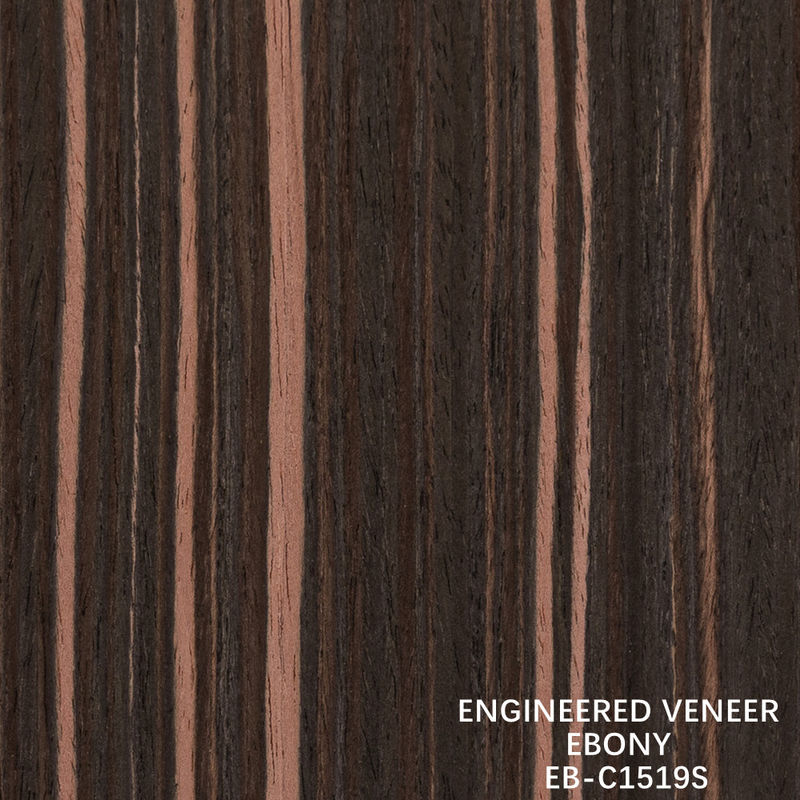 Kunstmatige ebony hout fineer verticale graan rode kleur 2200-3100mm lengte voor hotel decoratie