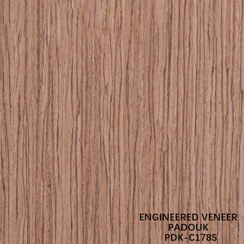 Ingenieur Hout Veneer Padouk Rechte Graan Slice Cut Technieken Dikte 0,5 mm Voor Kasten Gezicht