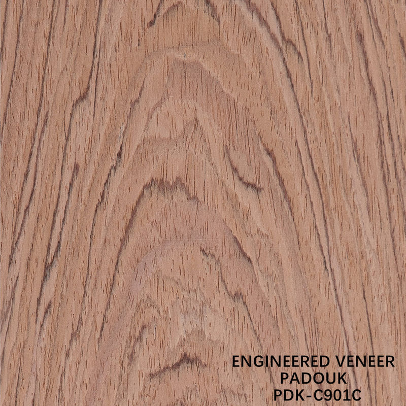 Herstelde hout fineer roze hout kroon gesneden rode kleur lengte 2200-3100mm voor voor binnendeuren China Factory