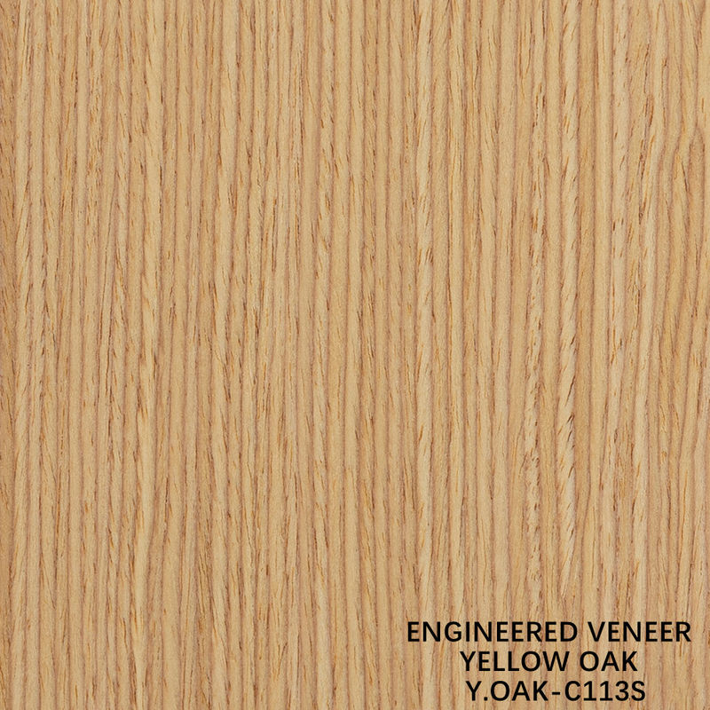 Recon Hout Veneer Geel Eiken Verticale Graan kwart Snijding 3050 * 640mm Voor Hotel Decoratie Papier Terug China Manufacturer