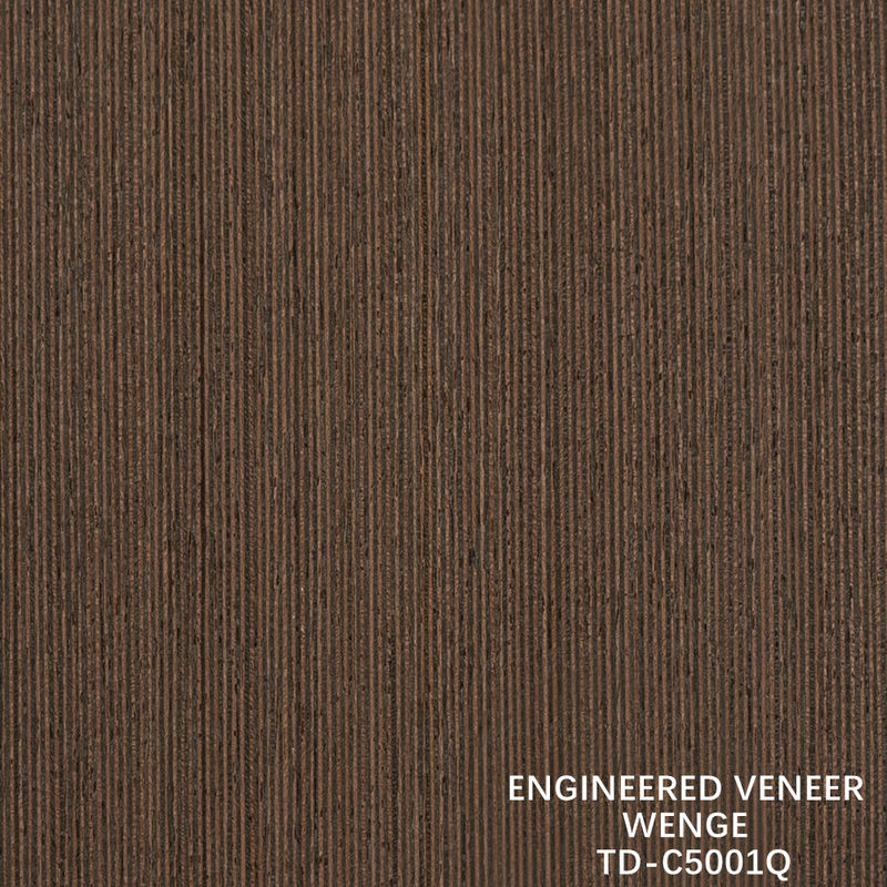 Recon Wenge hout fine-line veneer dikte 0,15-1,8 mm gevlochten achterkant voor binnendeuren en ramen