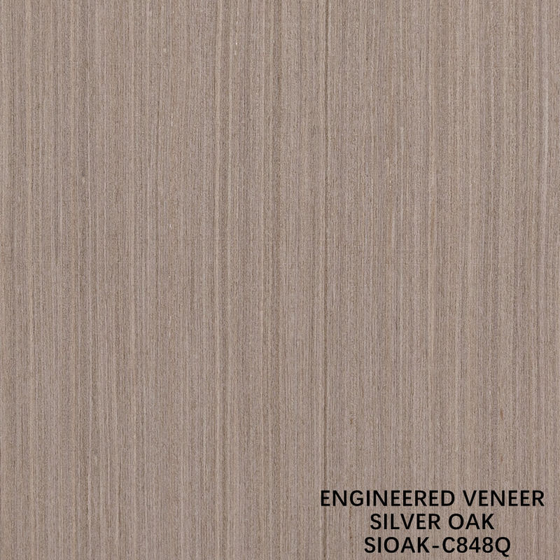 Slice cut gereconstitueerd zilveren eiken hout fineer lengte 2500-3100mm kan worden aangepast voor wandbekleding