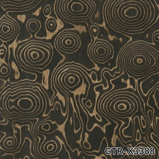 Kunstmatige houten fineer van gouden boom ring 0.30mm G.TR-X3388 Slice Cut voor kabinet gezicht