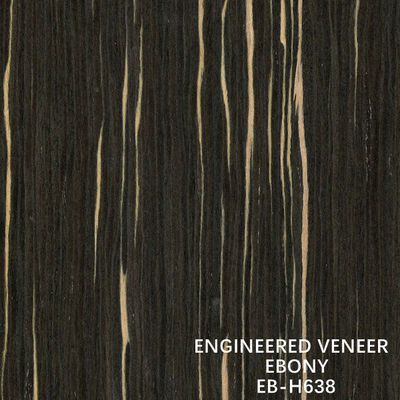 Aangepaste Opnieuw samengestelde Rechte de Korreldikte van Ebony Wood Veneer H638 0.15-0.6 mm Document Terug van de Fabrikant van China