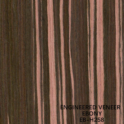Bruine Kleur H258 Gebouwd die Ebony Wood Veneer Slice Cut Terug voor Deurhuid wordt geschoren