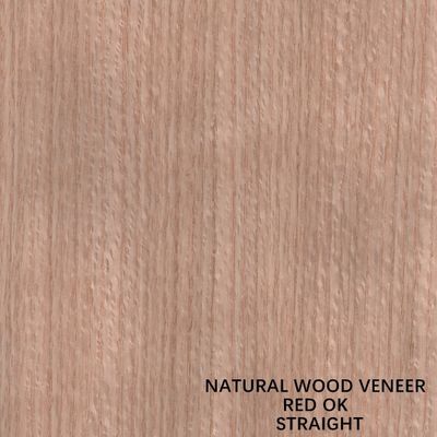 Het kwart sneed Recht Vernisje 0.5mm van het Korrel Rood Eiken Hout voor Meubilairgezicht en Deur
