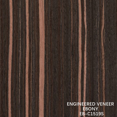 Kunstmatige ebony hout fineer verticale graan rode kleur 2200-3100mm lengte voor hotel decoratie
