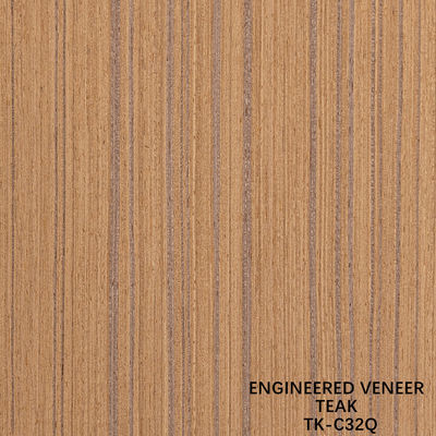 Kwartsnede van gefineerd teakfineer 2500*640mm Normale maat Rechte nerf voor hoteldecoratie TK-32Q/1690Q