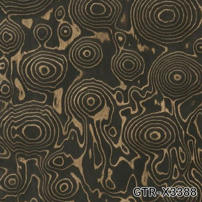 Kunstmatige houten fineer van gouden boom ring 0.30mm G.TR-X3388 Slice Cut voor kabinet gezicht